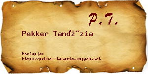Pekker Tanázia névjegykártya